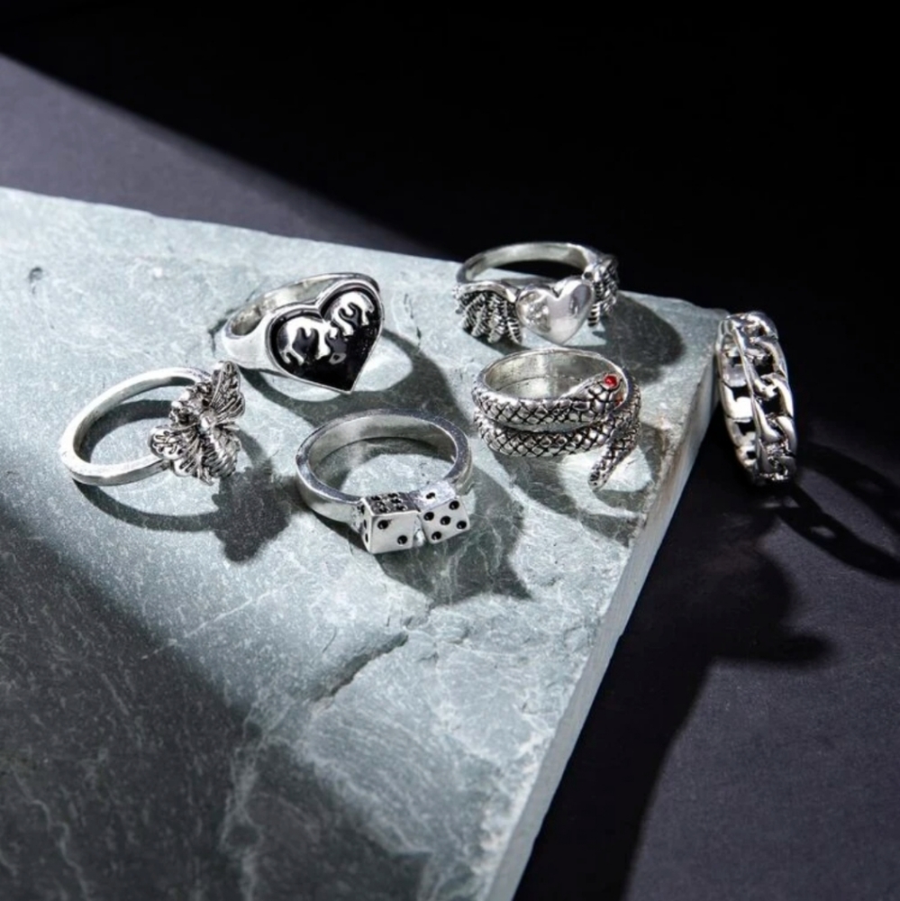 *Dieta* Set of 6 Rings - Picture 6 of 8